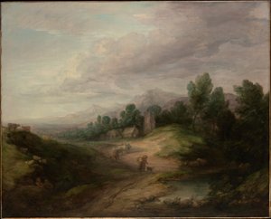 Zalesiony krajobraz wyżynny autorstwa Thomas Gainsborough