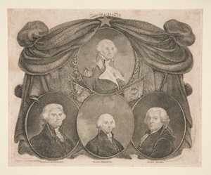 American Star, Waszyngton, Jefferson, Madison i Adams autorstwa Thomas Gimbrede