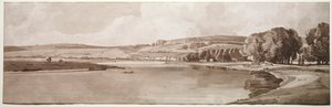 Wybór dwudziestu najbardziej malowniczych widoków w Paryżu: Widok Belle Vue i Pont de Sêve autorstwa Thomas Girtin