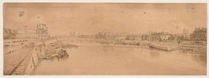 Wybór dwudziestu najbardziej malowniczych widoków w Paryżu: widok na Tuileries i most z Pont de la Concorde autorstwa Thomas Girtin