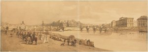 Widok na Pont Neuf, mennicę itd.: tablica 8 autorstwa Thomas Girtin