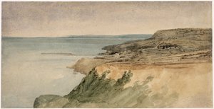Lyme Regis, Dorset, ok. 1797 (wc nad ołówkiem na papierze strukturalnym) autorstwa Thomas Girtin