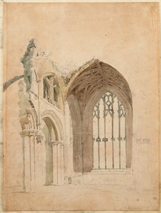 Opactwo Melrose: okno wschodnie, ok. 1770 r. autorstwa Thomas Girtin