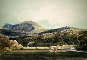 Mynydd Mawr, Północna Walia (ołówek i akwarela) autorstwa Thomas Girtin