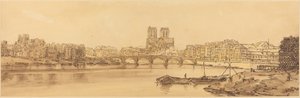 Widok na Pont de la Tournelle i Notre Dame Z Arsnela: pl.11 autorstwa Thomas Girtin