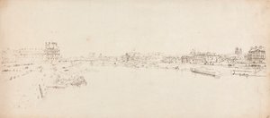 Widok na Tuileries i most zaczerpnięty z Pont de la Concorde autorstwa Thomas Girtin