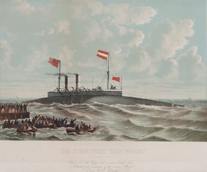Jacht parowy Ross Winan (cygarowiec), zbudowany w Millwall (Anglia). Litografia (33,1x43,4 cm), autor: Thomas Goldsworth Dutton (ok. 1819-1891)