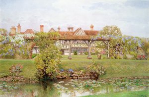 Great Tangley Manor, Surrey, z Lily Pond i krytym spacerem