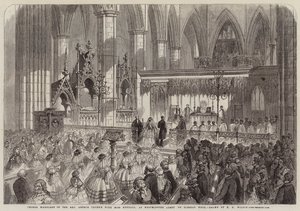 Chóralne małżeństwo wielebnego Arthura Thynne z panną Kendall w opactwie Westminster we wtorek tydzień autorstwa Thomas Harrington Wilson