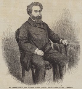 Pan James Hodges, budowniczy mostu Victoria Bridge nad St Lawrence autorstwa Thomas Harrington Wilson