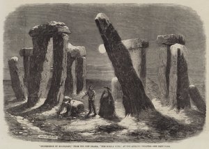 Stonehenge by Moonlight, z nowego dramatu, The Borgia Ring, w Adelphi Theater autorstwa Thomas Harrington Wilson