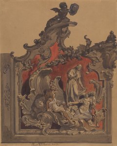 Szkoła św. Rocco, Wenecja, Studium zakrzywionej dekoracji autorstwa Thomas Hartley Cromek