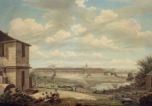 Widok na wyspę Antigua: koszary angielskie i kościół św. Jana widziane ze szpitala, ok. 1775-1776 (wc z piórem i atramentem na graficie na papierze)