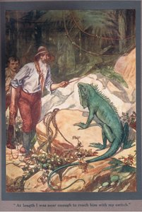 W końcu byłem wystarczająco blisko, by dosięgnąć go moim przełącznikiem (kolorowa litografia) autorstwa Thomas Heath Robinson