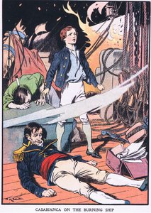 Casabianca (kolorowa litografia) autorstwa Thomas Heath Robinson