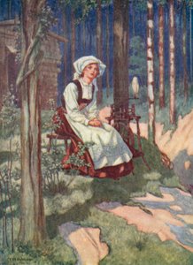 Edvard Grieg: The Waiting of Solvejg (kolorowa litografia)
