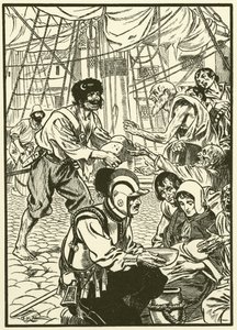 Karmienie głodnych obywateli (grawerunek) autorstwa Thomas Heath Robinson