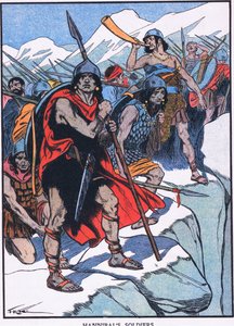 Żołnierze Hannibala (kolorowa litografia) autorstwa Thomas Heath Robinson