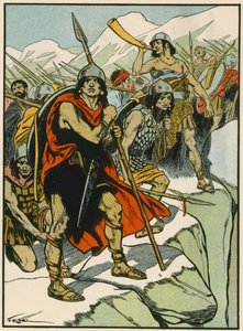 Żołnierze Hannibala (kolorowa litografia) autorstwa Thomas Heath Robinson