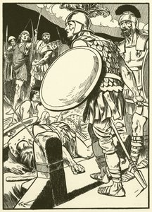 Horatius na moście (rycina) autorstwa Thomas Heath Robinson