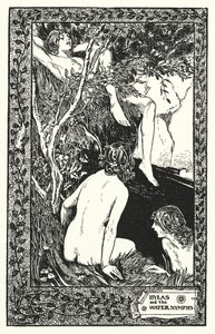 Hylas i nimfy wodne (litografia) autorstwa Thomas Heath Robinson