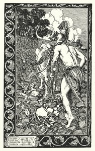 Jason and the Brazen-footed Bulls (litografia) autorstwa Thomas Heath Robinson