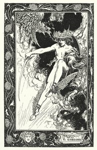 Perseusz i Gorgony (litografia) autorstwa Thomas Heath Robinson