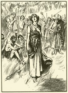 Królowa Boadicea i jej żołnierze (rycina) autorstwa Thomas Heath Robinson