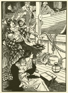 Ratowanie kobiet i dzieci (grawerunek) autorstwa Thomas Heath Robinson