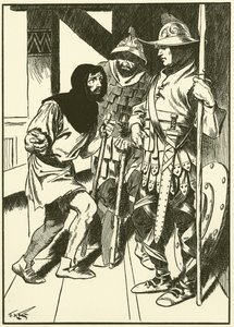 Palacz węgla drzewnego w pałacu (rycina) autorstwa Thomas Heath Robinson