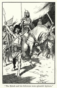 "Mahdi i jego zwolennicy byli wspaniałymi wojownikami" (litografia) autorstwa Thomas Heath Robinson