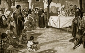 Przedstawienie wczesnej sztuki tajemniczej, ilustracja z "Hutchinson