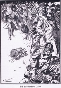 Wycofująca się armia (kolorowa litografia) autorstwa Thomas Heath Robinson