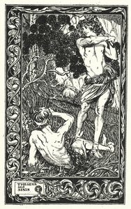Tezeusz i Sinis (litografia) autorstwa Thomas Heath Robinson