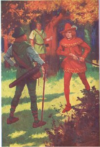"To szkodliwy łotr!" wykrzyknął szkarłatny nieznajomy (kolorowa litografia)