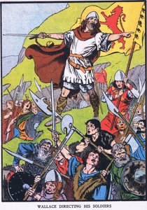 Wallace kierujący swoimi żołnierzami (kolorowa litografia) autorstwa Thomas Heath Robinson