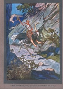 Z jednym z naszych młodych kawalerzystów na plecach (kolorowa litografia) autorstwa Thomas Heath Robinson