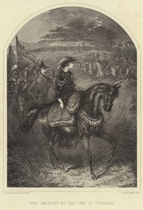 Jej Królewska Mość Królowa Wiktoria na obozie w Chobham autorstwa Thomas Henry Nicholson