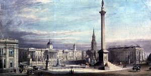 Projekt układu Trafalgar Square autorstwa G. Moore 1842 autorstwa Thomas Higham