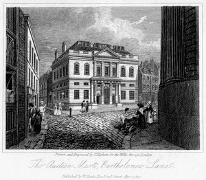 Targ aukcyjny, Bartholomew Lane, City of London, 1817.