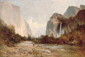 Yosemite, wodospad Bridal Veil autorstwa Thomas Hill