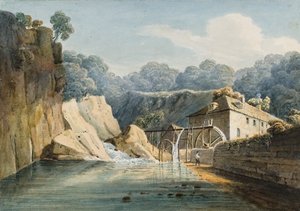 Aberdulais Mill (akwarela i ołówek na papierze)