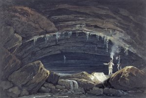 Otwarcie jaskini w Porth yr Ogof (akwarela na papierze)