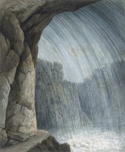 Pod kaskadą (akwarela i kreda na papierze) autorstwa Thomas Hornor