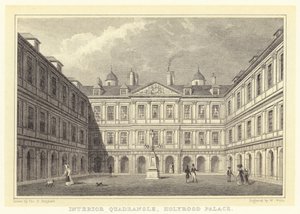 Wewnętrzny czworobok, Pałac Holyrood (rycina) autorstwa Thomas Hosmer (after) Shepherd