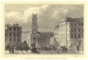 Kościół św. Szczepana, od ulicy Howe (rycina)