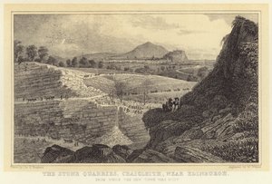 Kamieniołomy, Craigleith k. Edynburga, z których zbudowano Nowe Miasto (rycina) autorstwa Thomas Hosmer (after) Shepherd