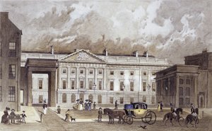 Współczesny sztych nowej Mennicy Królewskiej, ok. 1830 r. (rycina ręcznie kolorowana) autorstwa Thomas Hosmer Shepherd