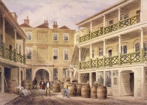 Bell Inn, Aldersgate Street, Londyn, 1857 autorstwa Thomas Hosmer Shepherd