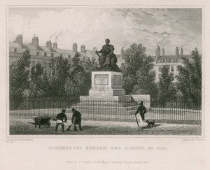 Bloomsbury Square i pomnik Fox autorstwa Thomas Hosmer Shepherd